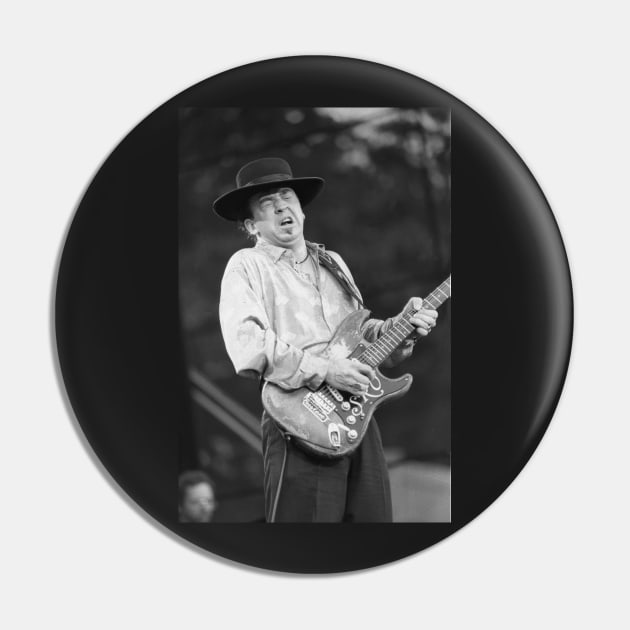 Stevie Ray Vaughan BW Photograph Pin by Concert Photos