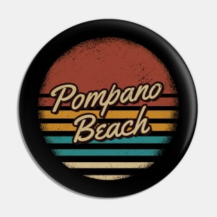 Pompano Beach Vintage Text Pin