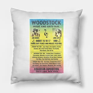 Woodstock 1969 Rainbow Poster Pillow