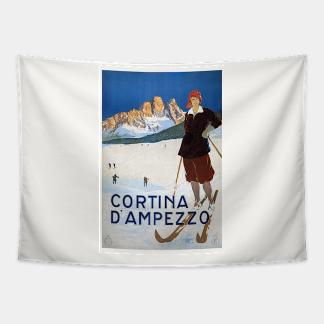 Cortina d'Ampezzo Italy Vintage Poster 1923 Tapestry by vintagetreasure