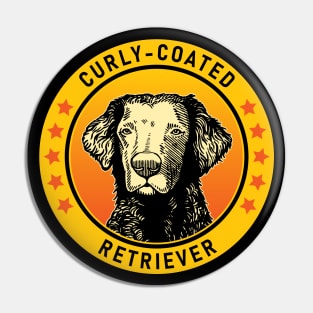 Curly-Coated Retriever Dog Portrait Pin