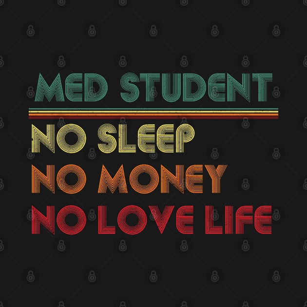 Med Student Life - Doctor Funny Gift Vintage Retro Text by Whimsical Thinker