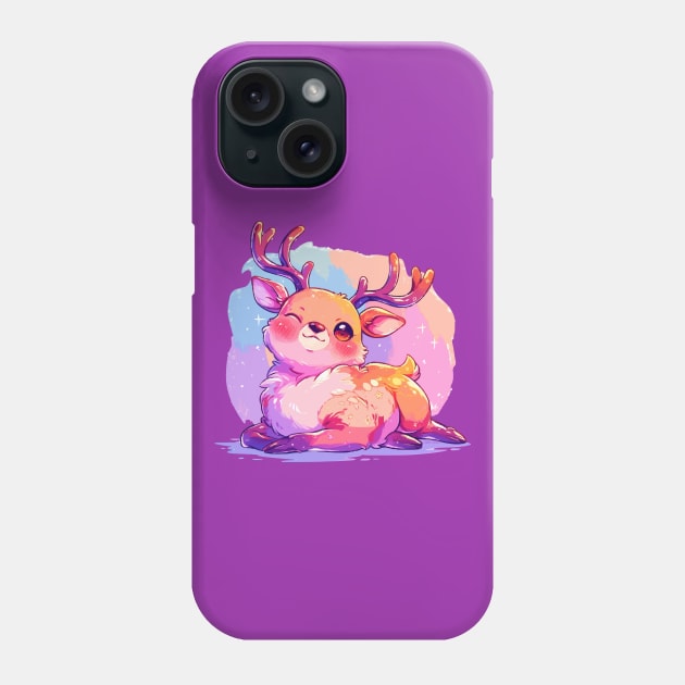 Happy young deer with vivid colors Phone Case by etherElric