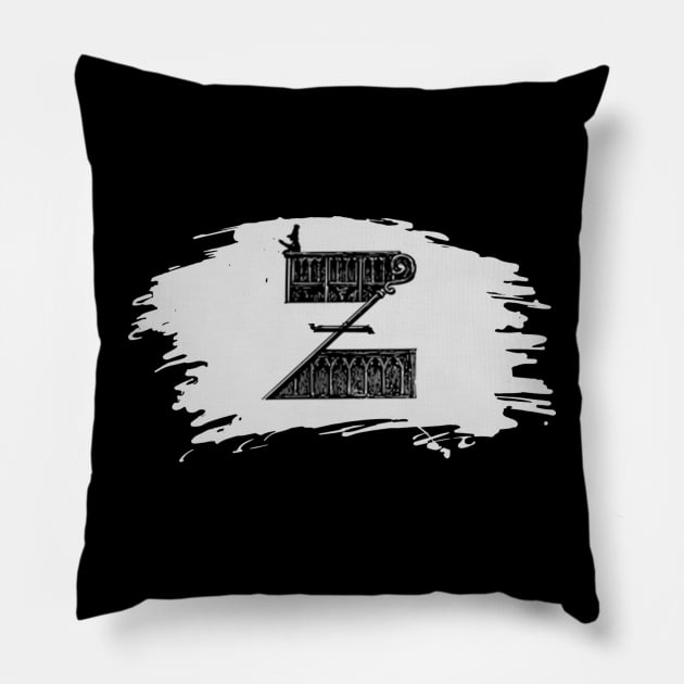 Gothic letter Z – Alphabet typography Pillow by IrvinGoth Garden