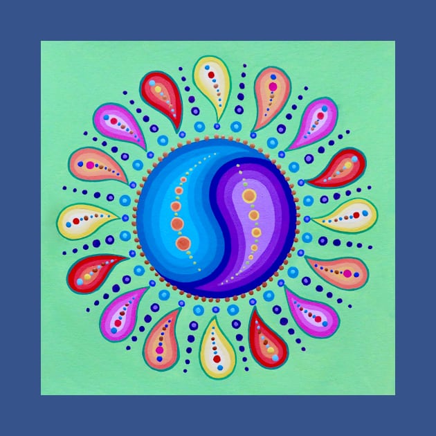 Psychedelic YinYang Swirl Mandala by SoozieWray