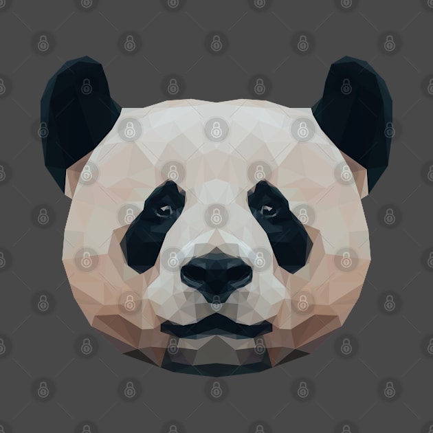 Low Poly Giant Panda Head by ErinFCampbell