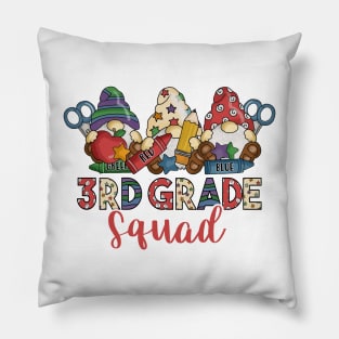 Cute Gnomes Funny 3rd Grade Squad Back To School Teacher Gift Pillow