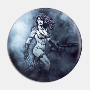 Fantasy Woman Fierce Amazon Warrior Pin