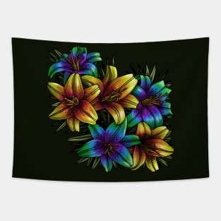 Rainbow Lilies Tapestry