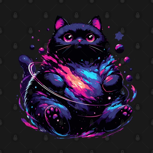 Kawaii Cosmic Cat in Stars by TomFrontierArt