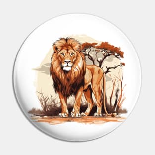 Wild African Lion Pin