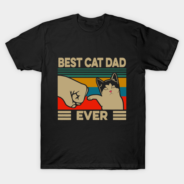 Discover Vintage Best Cat Dad Ever - Cats - T-Shirt