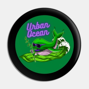 Urban Ocean Crooner Whale (Green) Pin