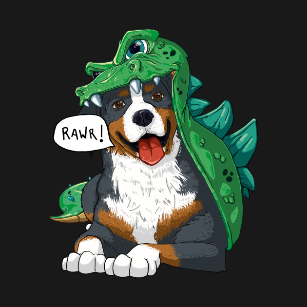 Funny Bernese Mountain Dog Dinosaur Dragon Costume ...