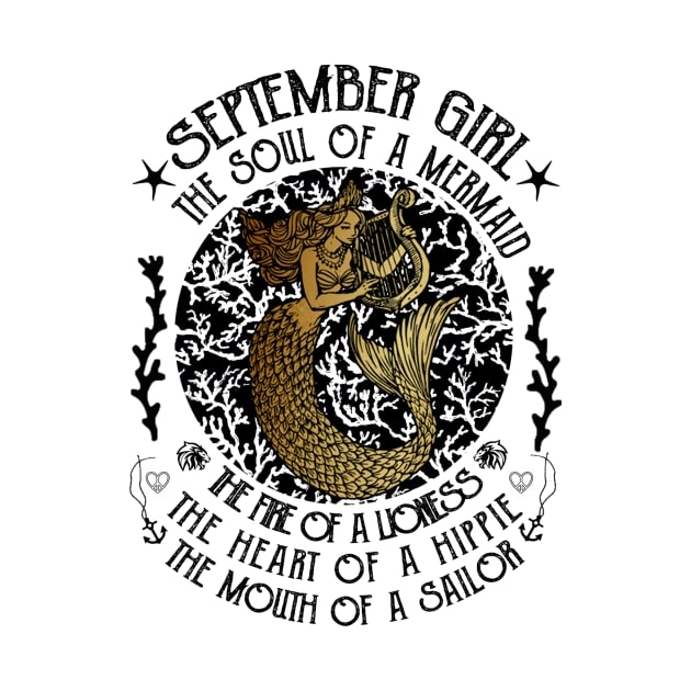 September Girl The Soul Of A Mermaid Vintage Shirt Funny Gift by Tiennhu Lamit19