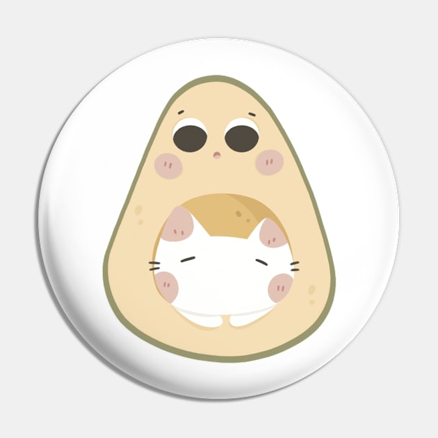 Cat and avocado Pin by Akikodraws