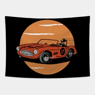 Retro car.Vintage car Tapestry