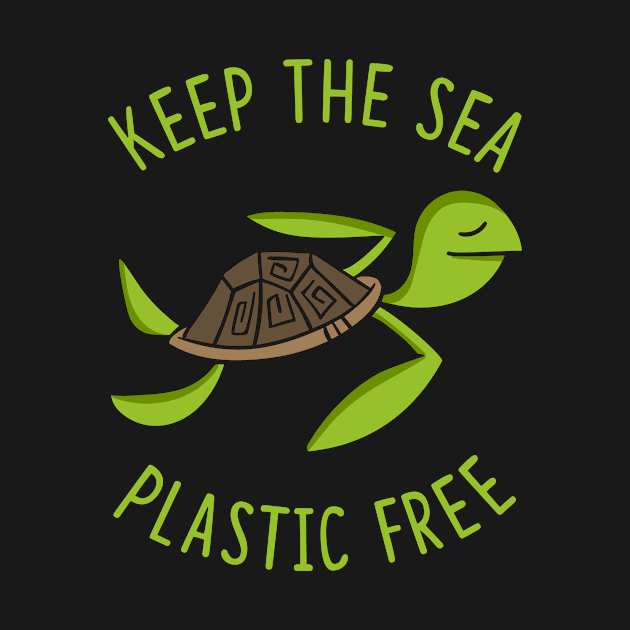 Keep The Sea Plastic Free Turtle by funkyteesfunny