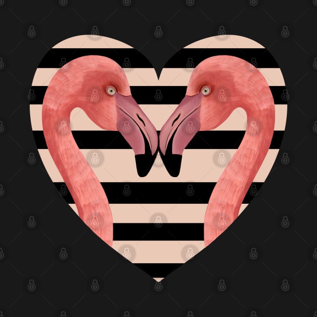 Two Flamingos Heart by Suneldesigns