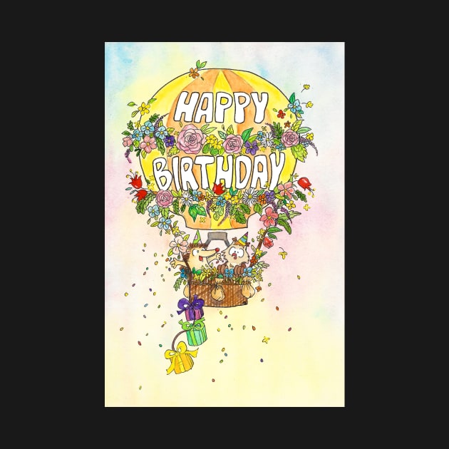 Happy Birthday Balloon greeting card by nicolejanes