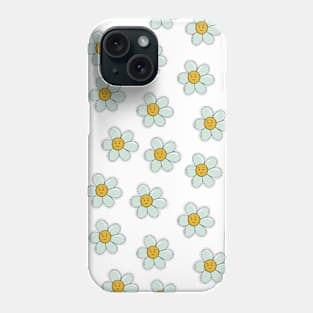 Retro print with smiling chamomiles Phone Case