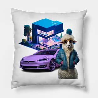 Tour a Tesla Car, Modern House, and Sheep! Pillow