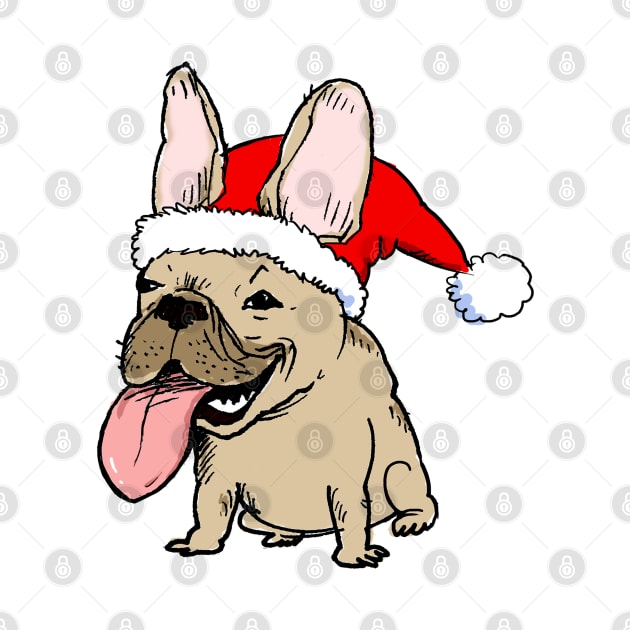 French Bulldog Christmas Cartoon Frenchie Holiday by Coffee Squirrel