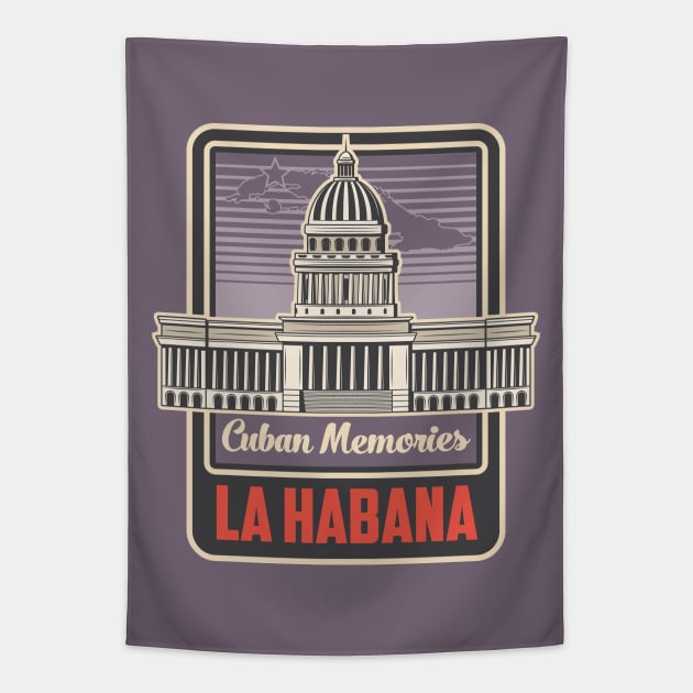 Capitolio Havana Cuba Tapestry by JunkyDotCom