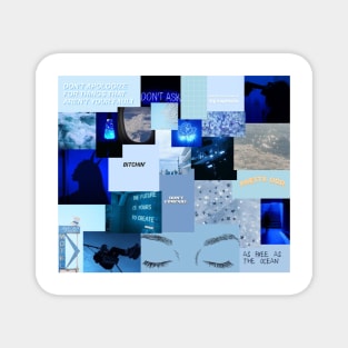 blue aesthetic collage Magnet