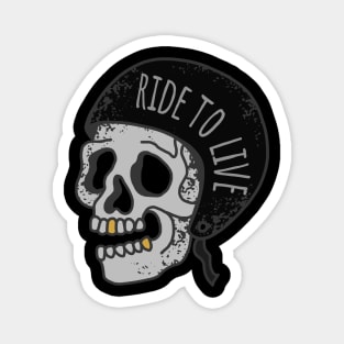 RIDE TO LIVE SKULL MOTORBIKE Magnet