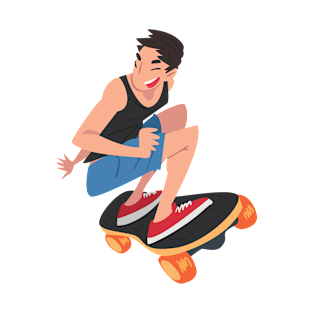 Fast Skater Boy Illustration | Skateboarding Sports T-Shirt