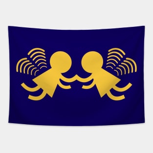 Twin angel Fairies in Yellow Tapestry