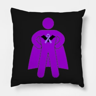 Bat Awareness Ribbon Superhero Man Silhouette Pillow