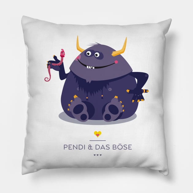 Illustration nursery little monsters - Pendi and the evil Pillow by Piakolle