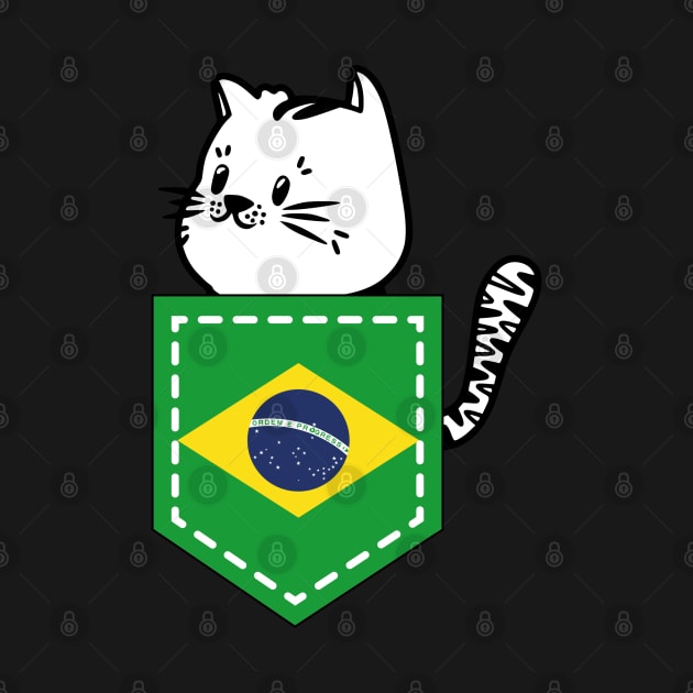 Patriotic Pocket Pussy - Cat Lover -  Brazilian Patriot by PosterpartyCo