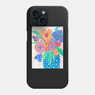 Bright Expressive Florals in vase Phone Case