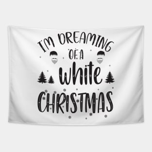 White Christmas Graphic Design T=shirt Tapestry