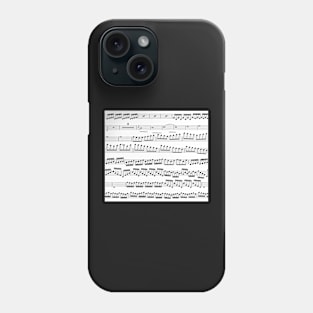 music notes - sheet music black on white Phone Case