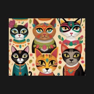 Frida Kahlo Style Cats T-Shirt