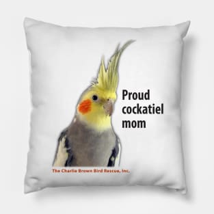 CB cockatiel mom - black type Pillow