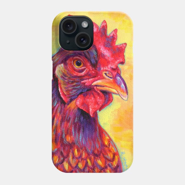 Rhode Island Red Chicken Phone Case by rebeccawangart