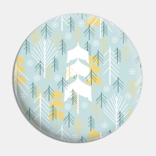 Winter design with trees and snowflakes Pin