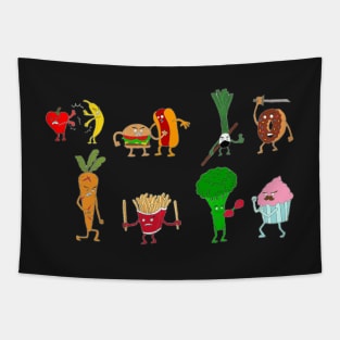 Food fight Tapestry