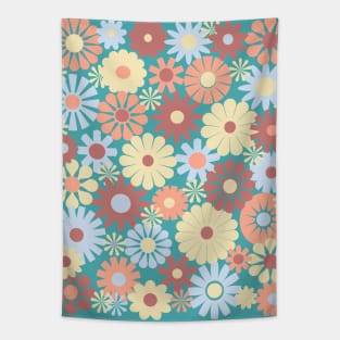 Colorful Floral Pattern Design Scandinavian Style Tapestry