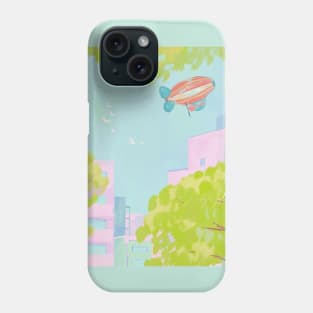 Hot air balloons flying over the town Phone Case