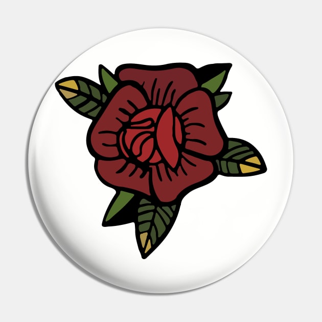 Classic Tattoo Inspired Rose Pin by DeadBeatElite