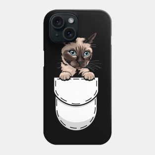 Funny Siamese Pocket Cat Phone Case