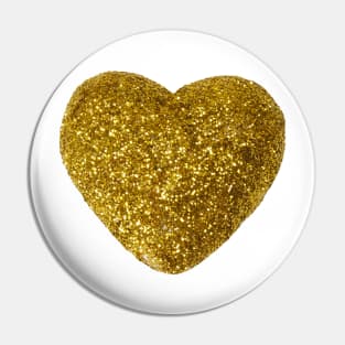 gold glitter heart Pin