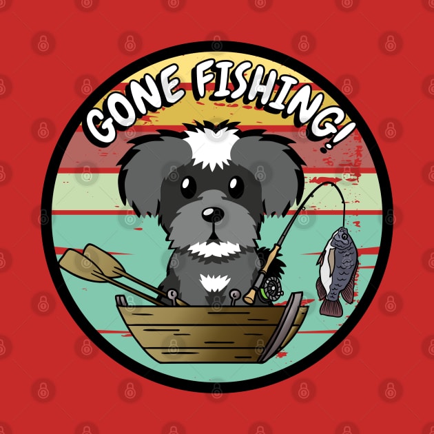 Cute schnauzer has gone fishing by Pet Station