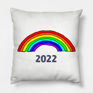 Hand Drawn Rainbow Very Peri Periwinkle Blue 2022 Pillow